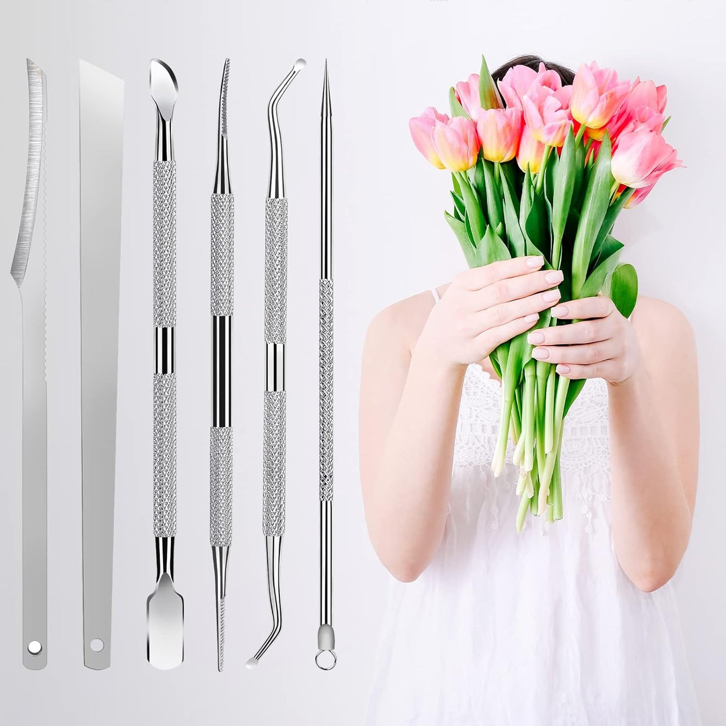 7-Pack Ingrown Toenail Tool Kit - File, Lifters, Surgical Safe Pedicure Tools for Nail Treatment & Pain Relief