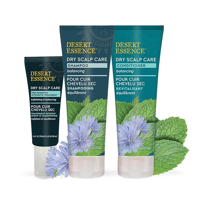 Desert Essence Dry Scalp Care Shampoo, Cleanse and Hydrate Hair and Scalp, Fights Flakes, Improves Hair Volume, Strength and Texture, 8 Fl. Oz. Bottle