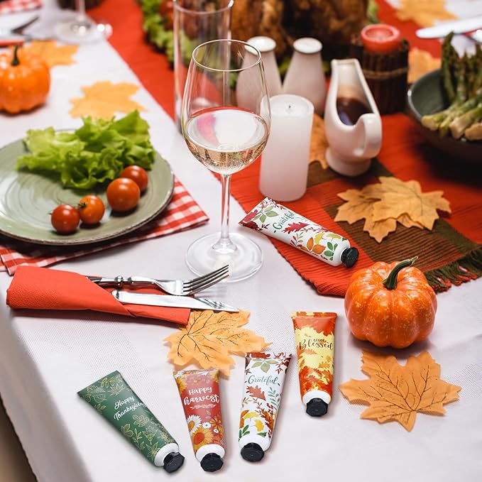 10 Pcs Fall Hand Lotion Bulk Gifts for Women Maple Leaves Hand Cream Gift Natural Botanical Fragrance Lotion for Chapped Hands 30ml Mini Travel Working Autumn Thanksgiving Party Supplies