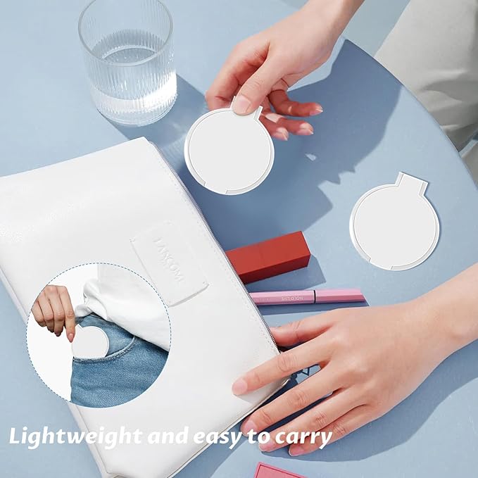 100 Pcs Compact Mirror Bulk Round Makeup Mirror for Purse Gifts Mini Round Folding Mirrors Vintage Travel Mirror Portable Makeup Pocket Mirror Small Purse Mirror with Tag and Organza Bag for Women