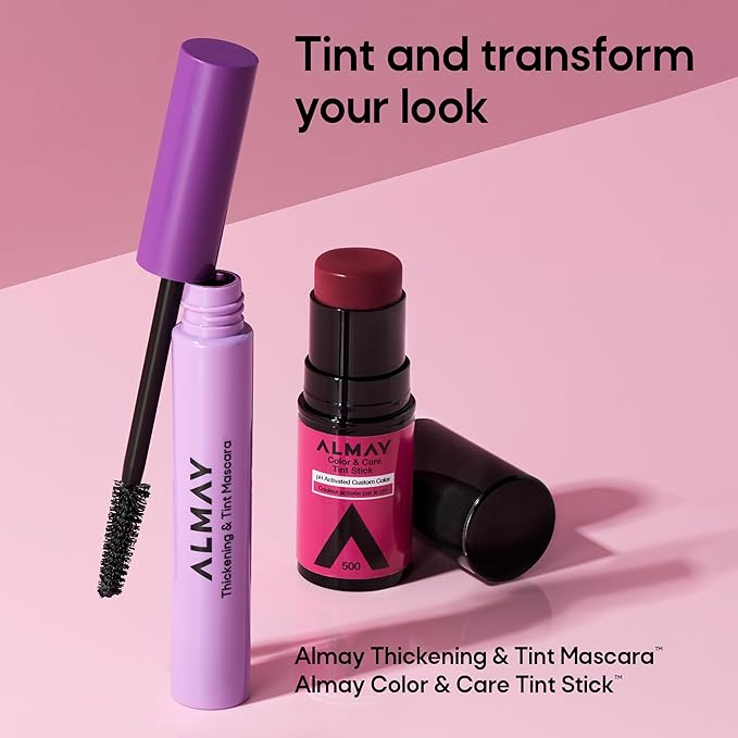 Almay Lip and Cheek Tint, Color & Care Tint Stick, Multi-Use Moisturizing Blush and Lip Color, Dewy Finish, 400 Nude Flush, 0.25 oz