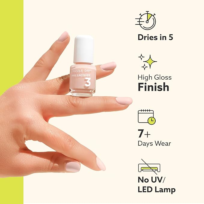 Dazzle Dry Mini Kit 4 Step System - Kaleidoscope - A full coverage metallic fuchsia. Full coverage metallic. (5 Piece Kit / 5 Manicures)
