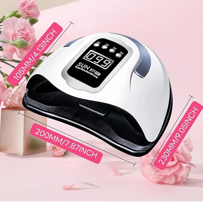 280W UV LED Nail Lamp, Nail Dryer for Gel Polish with 66pcs Lamp Beads and Automatic Sensor 4 Timer Setting Professional Nail Art Tools