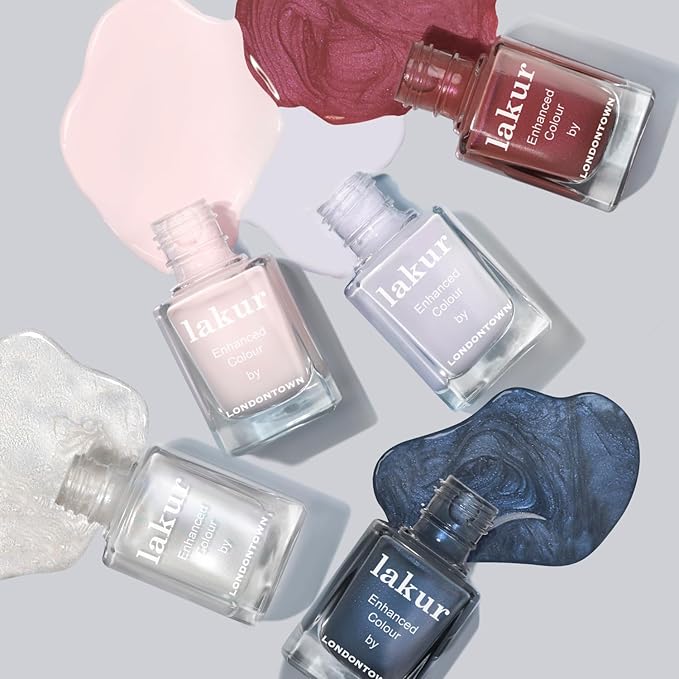 LONDONTOWN lakur Nail Polish - Chip-Resistant, Non-Toxic, Conditions & Hydrates Nails Glossy Flushed Red Chrome, Slopeside, .40 fl oz