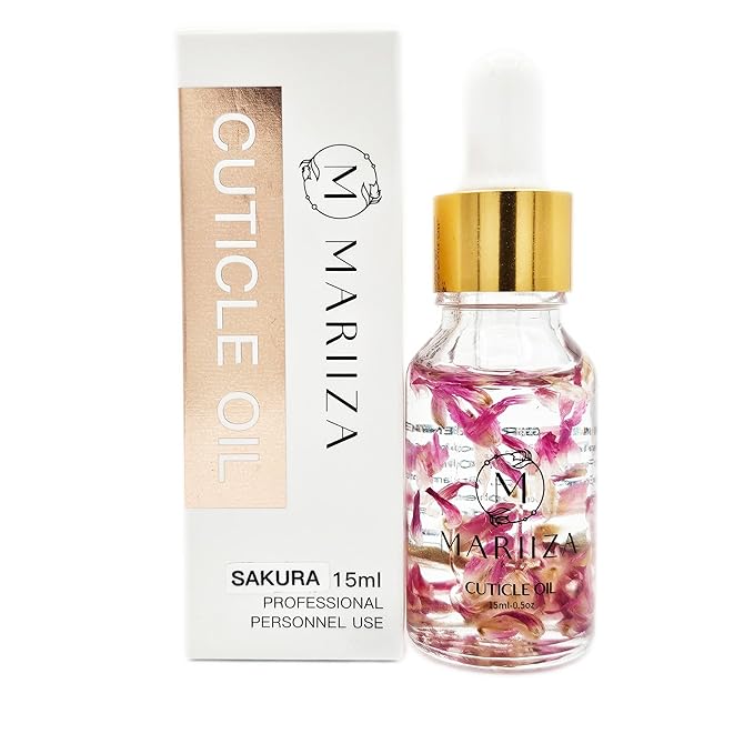 Cuticle Oil - Rose, Lemon, Jasmine, Sakura Scents - Unisex Nail Growth Oil for Men and Women - Nourishing Treatment for Healthy Nails and Cuticles (15ml, Sakura)