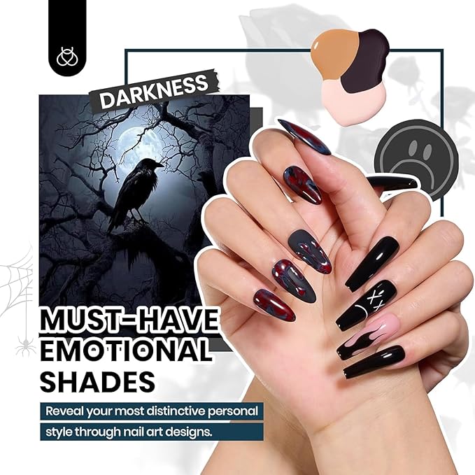 Beetles Fall Gel Nail Polish Set - 69PCS 60 Colors Gel Polish Kit Base Coat Glossy & Matte Top Coat Soak off Emotional Spectrum Collection Brown Red Black Nude White All Seasons Gifts for Women