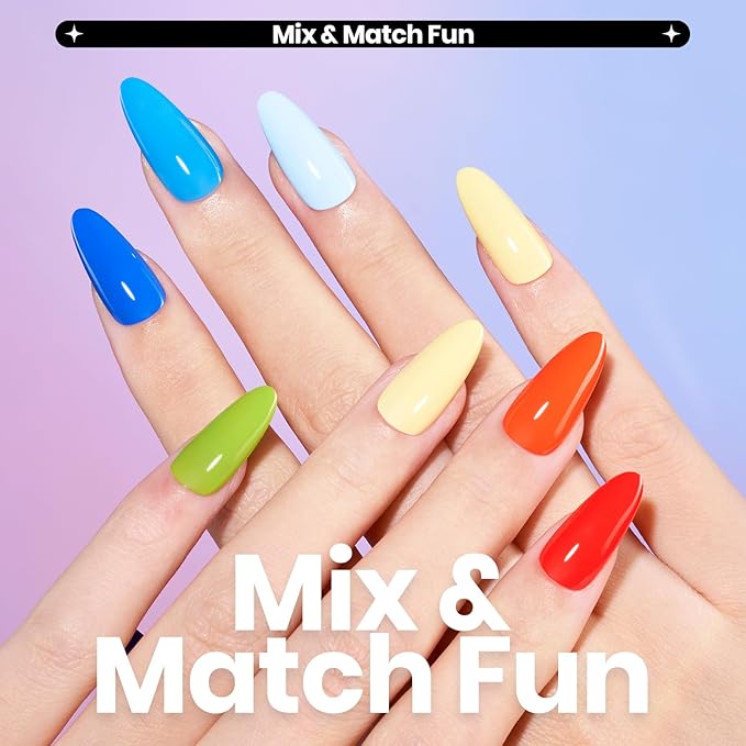 Beetles Quick Dry Nail Polish Set - Glitter Neon Nail Polish Kit 12 Colors Pink Green Blue Yellow Red Regular Air Dry Fingernail Polish Pack for Women Gift Beetles 12 ColorsS