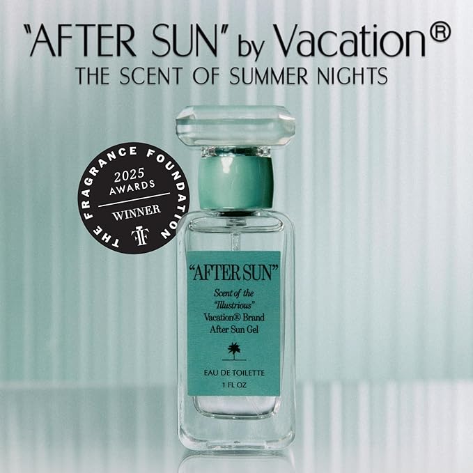 "AFTER SUN" Eau de Toilette by Vacation Sunscreen, Blends Notes of Classic Aloe Vera Gels, Fresh Tropical Perfume for Women & Men, Scent of Summer Nights, Travel Size, 1 Fl. Oz.