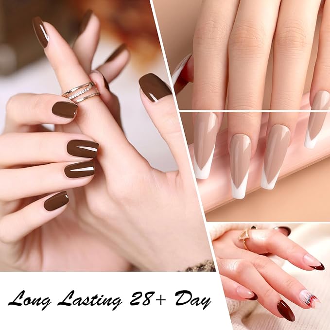 CANNI 30Pcs 9ML Hema-free Gel Nail Polish Set,Nude Brown Red Glitter Gold Gel Polish Kit Soak Off LED Nail Gel Polish Set Nail Art Starter Manicure Salon DIY at Home