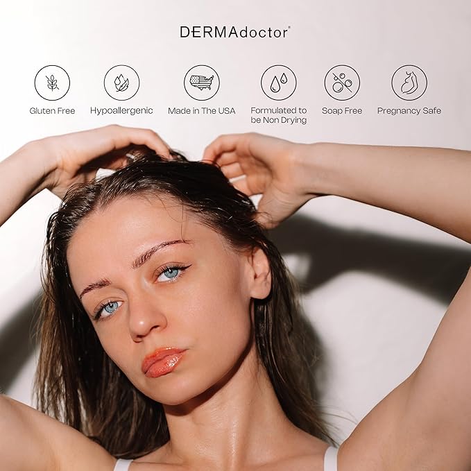 DERMAdoctor Glycolic Acid Exfoliating Face Wash - Anti-Aging, Antioxidant Enhanced Glycolic Acid Toner Facial Exfoliator to Address Fine Lines, Wrinkles, Dullness, Uneven Skin Tone, and Enlarged Pores