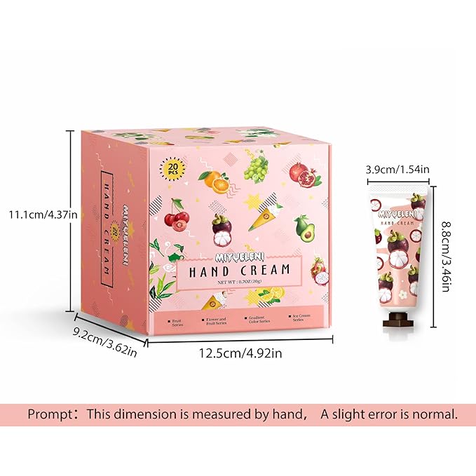 20 Pack Hand Cream Gift Set, Natural Plant Scents, Moisturizing Hand Lotion Travel Size,Gifts for Women, Birthday, Mother's Day, Valentine's Day, Christmas, Thank You Gifts