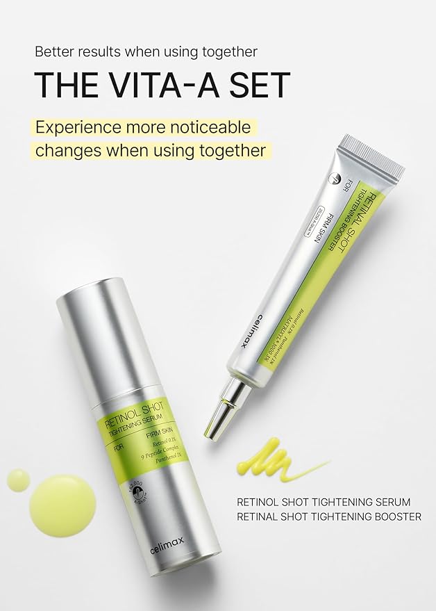 celimax The Vita A Retinal Shot Tightening Booster Duo Set 15mlx2 | with Retinal 0.1%, Matryxyl 3%, Pore Minimizer, Wrinkles & Fine Lines, Firmer Skin