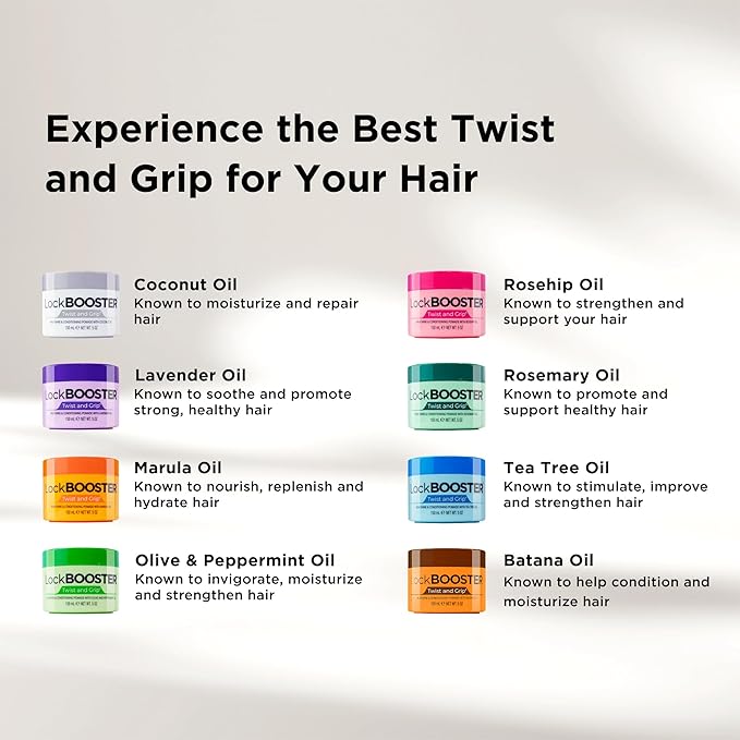 Style Factor Lock BOOSTER Twist & Grip Braid Gel (10.1 Oz.) with Tea Tree Oil— Strong Hold, Flake-Free, Frizz-Free Hair Braiding Gel for Defined & Long-Lasting Twists, Locs & Braids