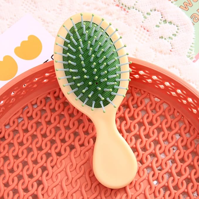 50 Pieces Mini Wet Hair Brush Travel Detangling Brush Soft Bristles for Most Hair Types with Ease Knots Without Tears or Breakage, Bright Surface, 10 Colors