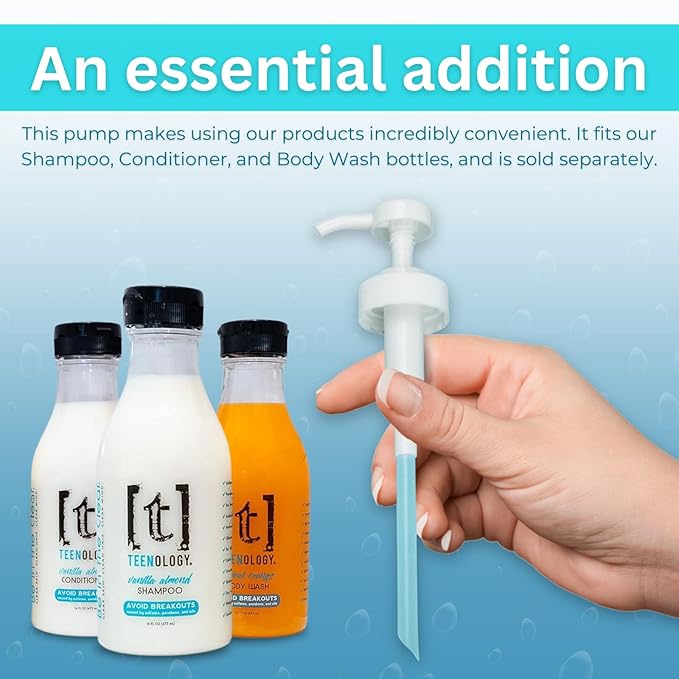 Teenology Conditioner for Teens - Avoid Forehead and Body Acne - Sulfate and Paraben Free, Noncomedogenic, Natural Botanical Extracts, Vanilla Almond - 16 oz.