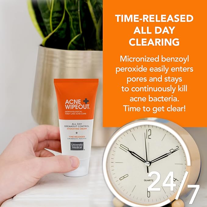 Acne Wipeout Clinical Acne System Kit - Combination Therapy Acne Treatment - Clear Pore Oil-free Cleanser, Retinol Plus Night Cream and All Day Breakout Control Acne Cream
