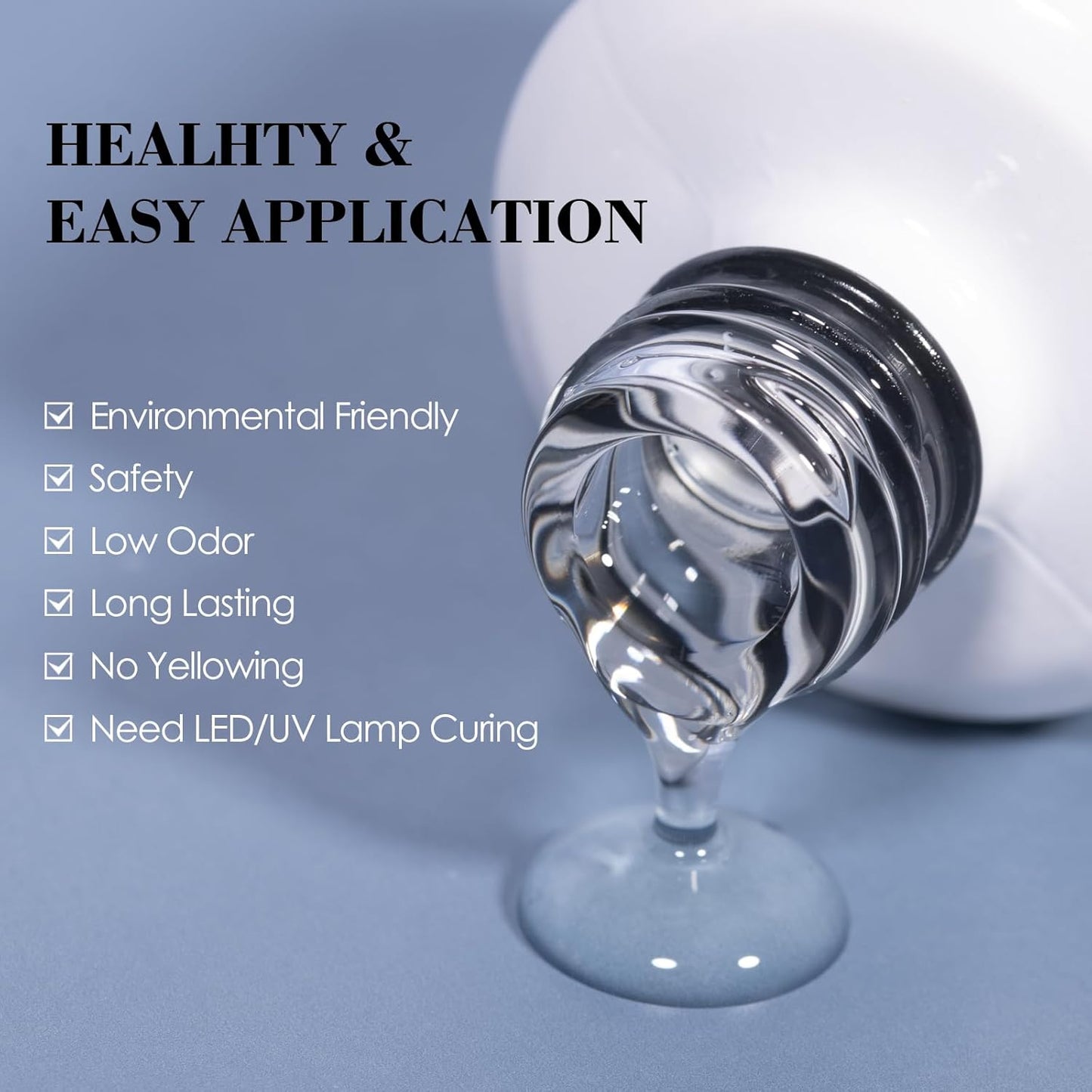 ADHERE Matte Gel Top Coat 15ML,No Wipe Matte Top Coat Soak Off LED Nail Lamp Gel Nail Polish Matte Finish,Long-lasting for Nail Art DIY Home Nail Salon