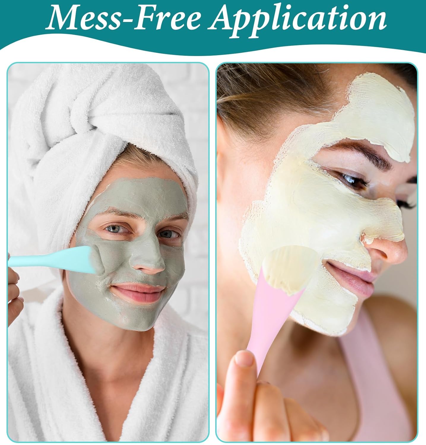 3 Pcs Mask Spatula, Pore Polishing Wand, Double-Head Silicone Mask Applicator for Smooth Skincare & Makeup Application (Multi-Colored)