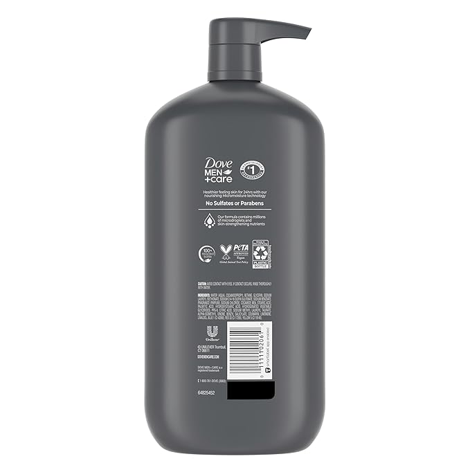 Dove Men+Care Body and Face Wash Hydrating Clean Comfort Men's Body Wash with 24-Hour Nourishing Micromoisture Technology 30 oz