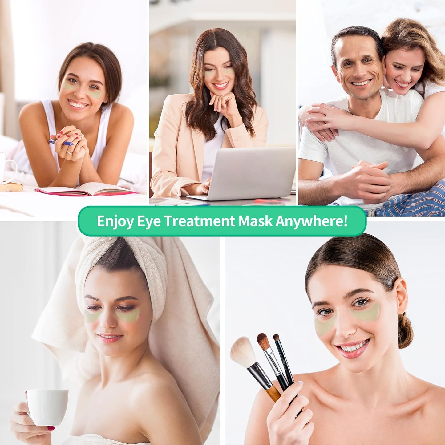 BREYLEE Aloe Vera Eye Masks 60 Pcs-eye Masks with Calming and Hydrating Ingredients, Improve and Firm eye Skin,Under Eye Patches,Eye Patches For Puffy Eyes,Multiple Plant Essences