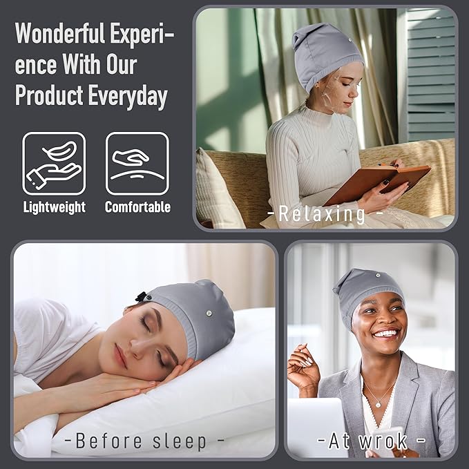 Castor Oil Pack Wrap for Head, Reusable Castor Wrap Organic Cotton for Women Sleeping,Castor Patch for Thinning, Balding, Dry and Damaged Hair