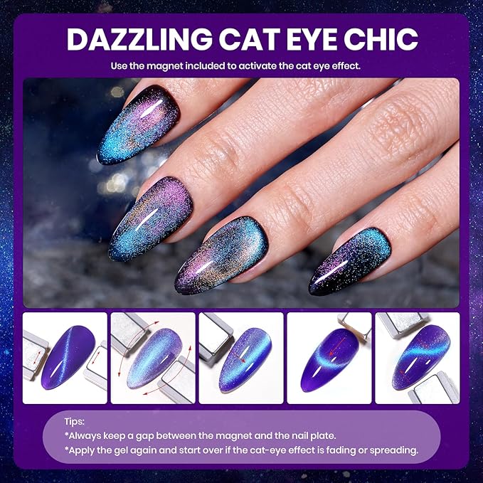 beetles Jelly Gel Polish Set, 20 Colors Fall Halloween Nails Design Black Purple Blue Jelly Polish Changing Temperature Gel Soak Off UV LED Gel Nail Kit for DIY Nail Art