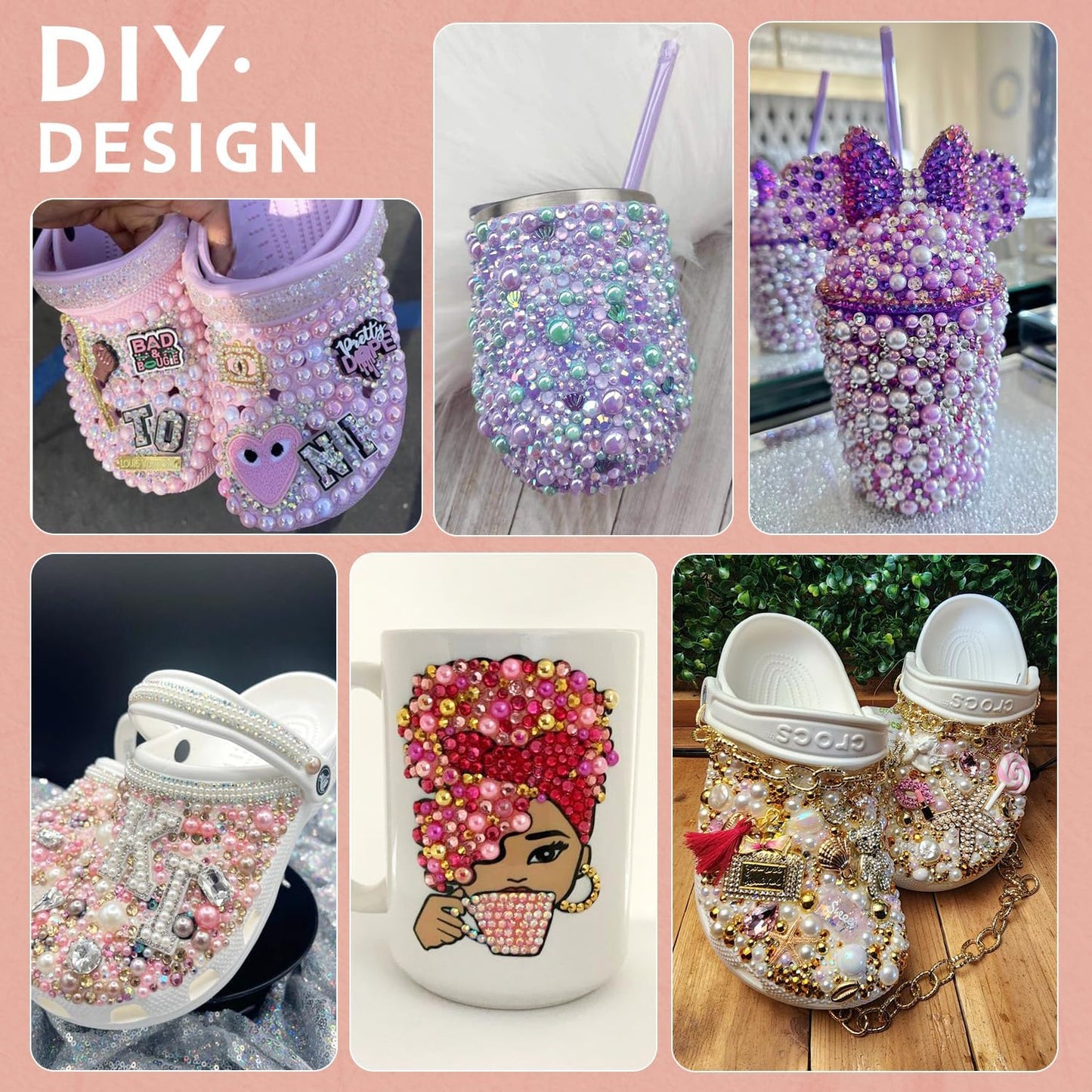 9000PCS Flatback Pearls and Rhinestones for Crafting, Purple Mixed Size 3-10mm Resin Rhinestones and Half Pearls for Bedazzling, Nail Art and Decoration with Tweezer and Pickup Pencil