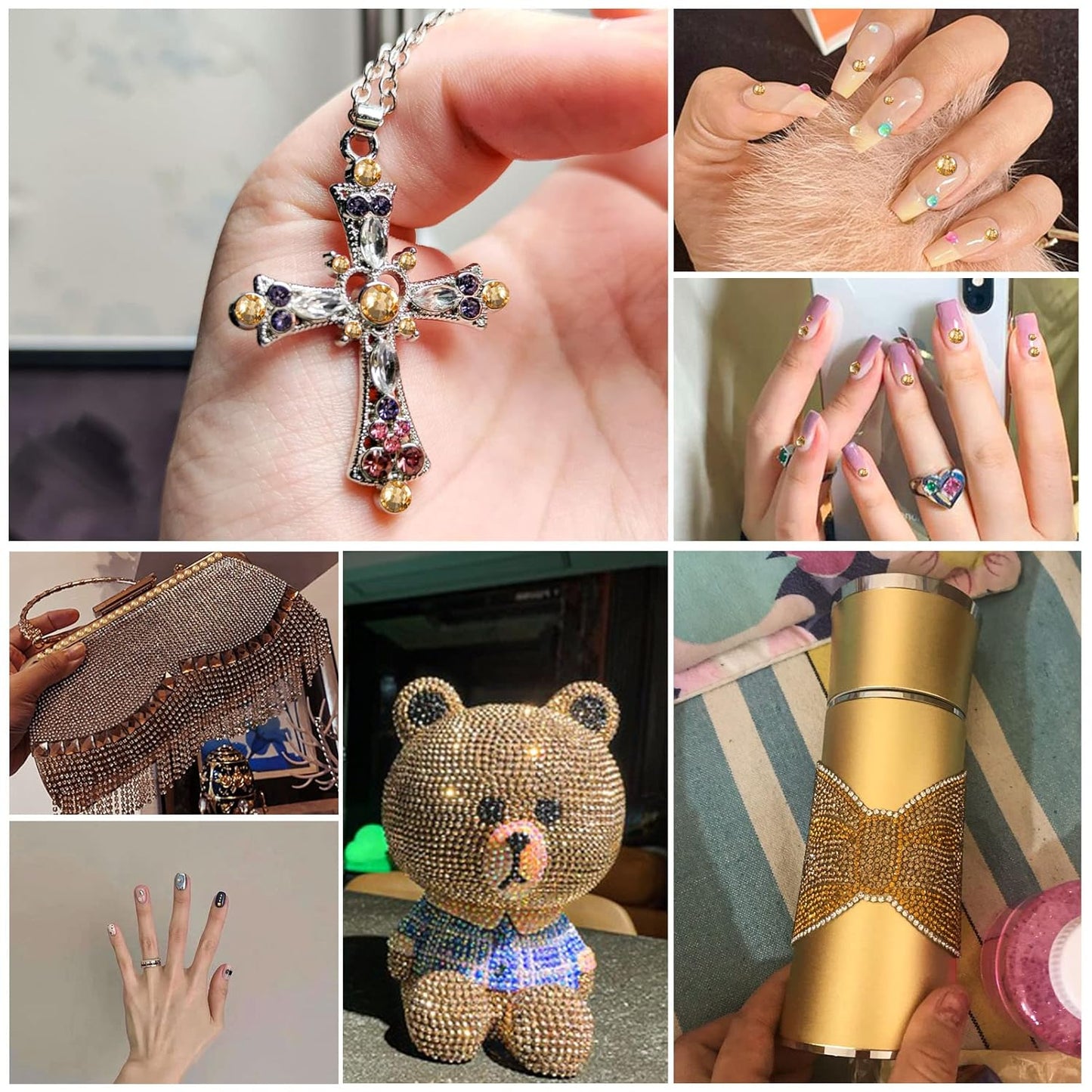 Beadsland 1440 Pieces Flat Back Crystal Rhinestones Round Gems,1.3mm-6.5mm, Lt Colorado Topaz,SS20,4.6-4.8mm