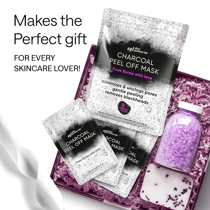 Activated Charcoal Face Masks Skincare 2 pack (16 sachets) - Korean Skin Care Products - Charcoal Face Mask Peel Off Skin Care - Gently Cleansing Charcoal Face Mask for Men & Women Face Care