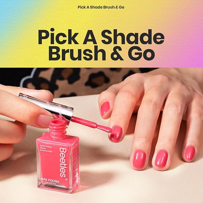 Beetles Neon Nail Polish Set - Quick Dry Nail Polish Kit 12 Colors Hot Pink Green Blue Yellow Red Regular Air Dry Fingernail Polish Pack for Women Gift Beetles Cocktails 12 Colors