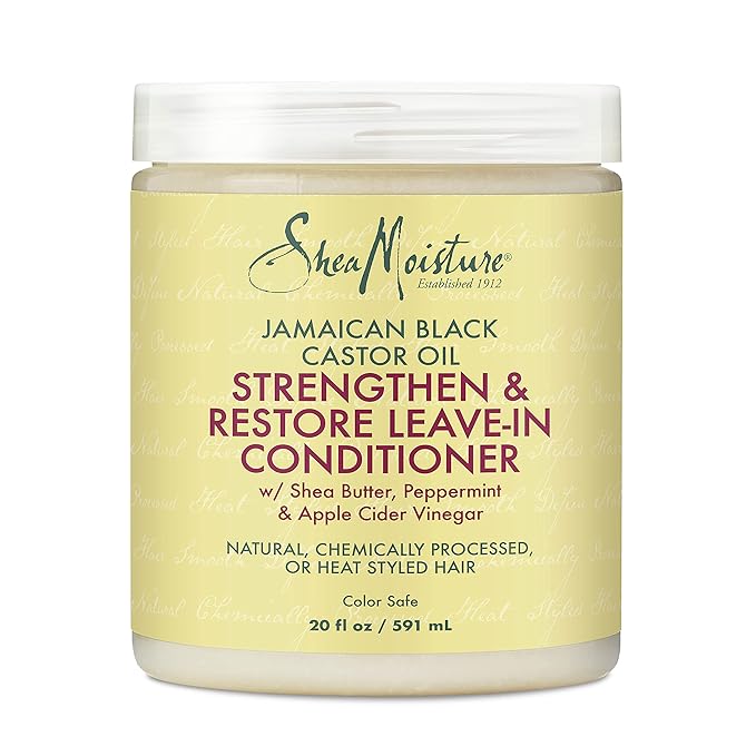 SheaMoisture Leave In Conditioner Conditioner For Hair Jamaican Black Castor Oil To Soften and Detangle Hair 20 oz