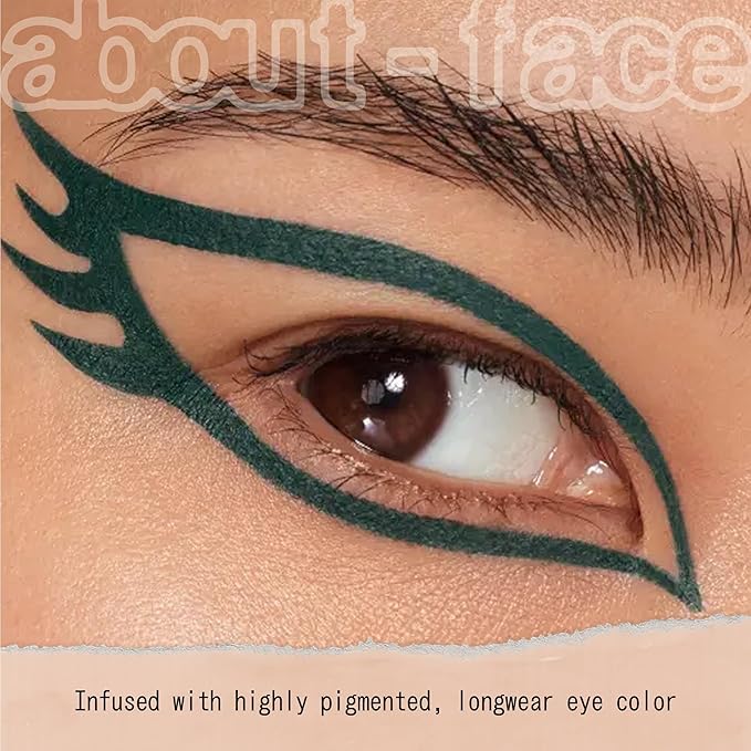 about-face Matte Fluid Eye Paint Smoke Signal – High-Pigment Liquid Eyeshadow, Long-Lasting, No-Budge Matte Finish, Vegan & Cruelty-Free (Deep Green)