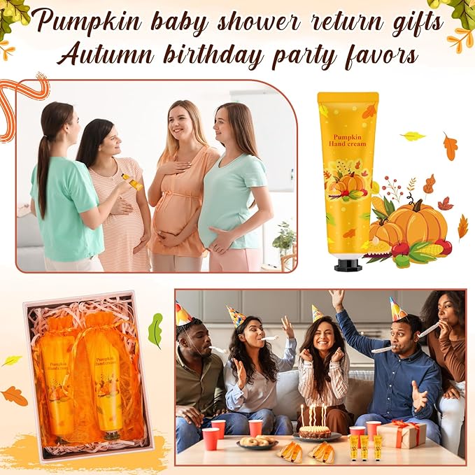48 Sets a Little Pumpkin Is on The Way Hand Cream Gifts Bulk Baby Shower Hand Cream Travel Size Lotion Bulk Fall Thanksgiving Party Supplies Favors Birthday Wedding for Guest
