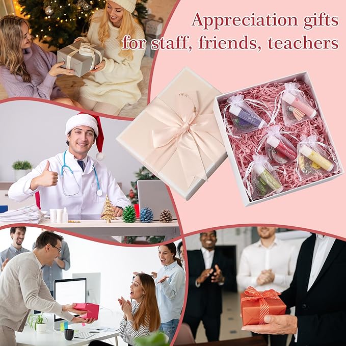 30 Sets Moisturizing Lip Balms Bulk Employee Appreciation Gifts with Fruit Pun Keychains and Organza Bags for Coworker Teacher Appreciation Mothers Day Gifts