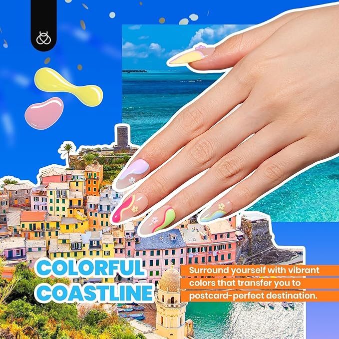 Beetles Gel Polish Kit 53pcs, 36 Colors Nail Kit Pink Purple Cat Eye Gel Polish Kit With 4pcs Base and Glossy Matte Glitter Top Coat Fall Halloween Travel Diary Manicure Gift for Women
