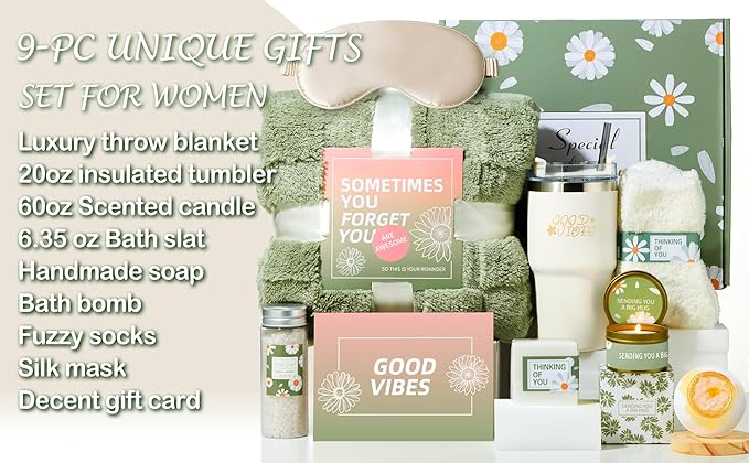 Care Package for Women Get Well Gift Baskets After Surgery Birthday Gifts for Women Self Care Gifts Relaxing Spa Gifts Thinking of You Gifts Blanket