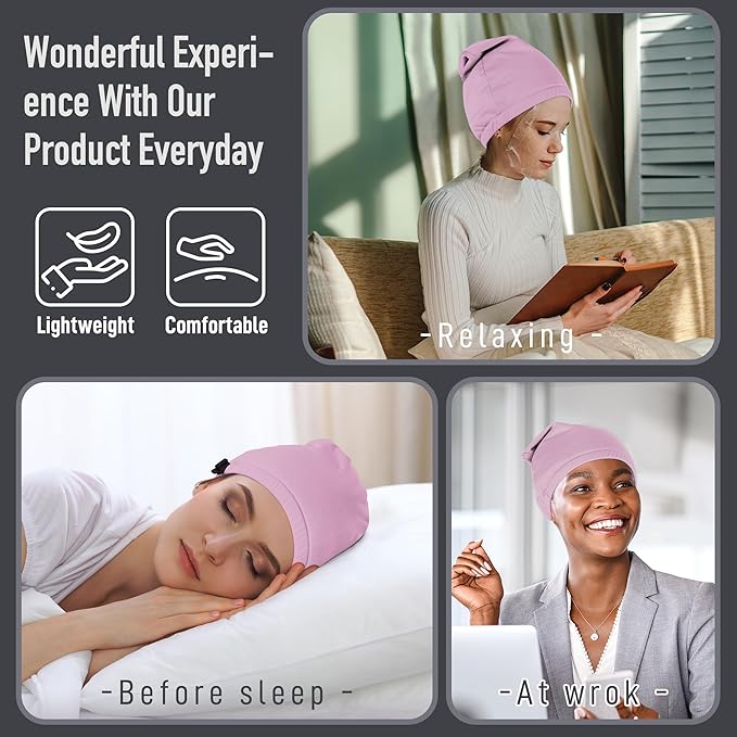 Castor Oil Pack Wrap for Head, Reusable Castor Wrap Organic Cotton for Women Sleeping,Castor Oil Pack Kit for Thinning, Balding, Dry and Damaged Hair