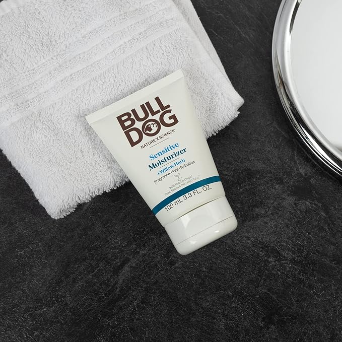 BULLDOG Mens Skincare and Grooming Face Moisturizer Fragrance Free, Sensitive, 3.3 Fluid Ounce