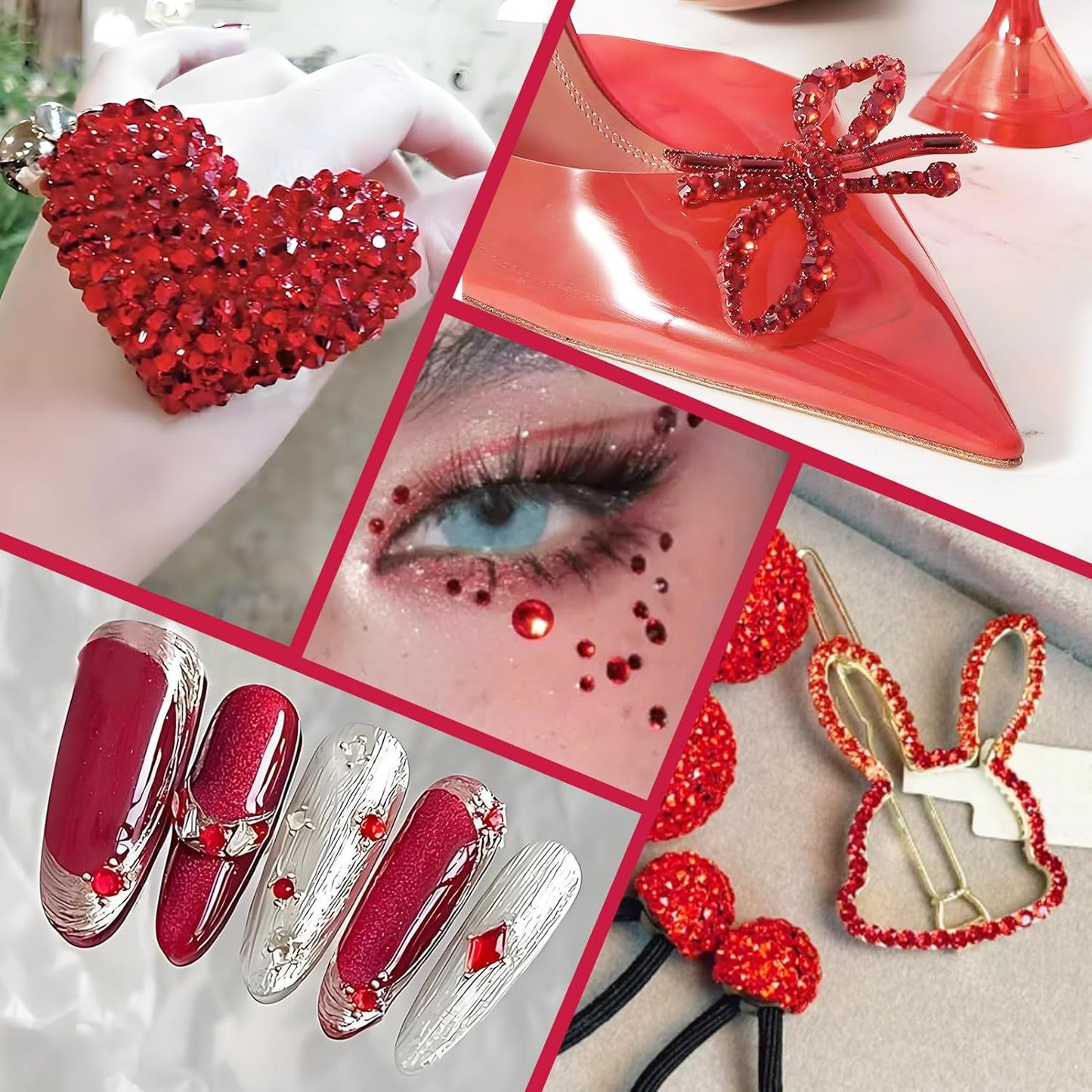 400PCS SS30 Flatback Rhinestones | 12-Facet Diamond-Cut Glass Gems for Nail Art, Clothing, DIY Crafts |Glue-On Decoration Stones with Silver Backing(Light Siam)