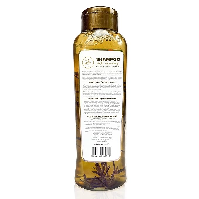 ANYELUZ Kit Duo Rosemary Shampoo + Mini Travel Size, With Onion Extract, Hyaluronic Acid and Rosemary