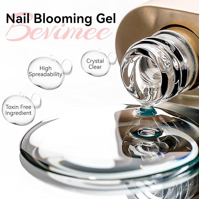 Blooming Gel Nail Polish Clear for Spreading Effect UV Blooming Gel Soak Off Marble Nail Art Polish Print Manicure DIY At Home