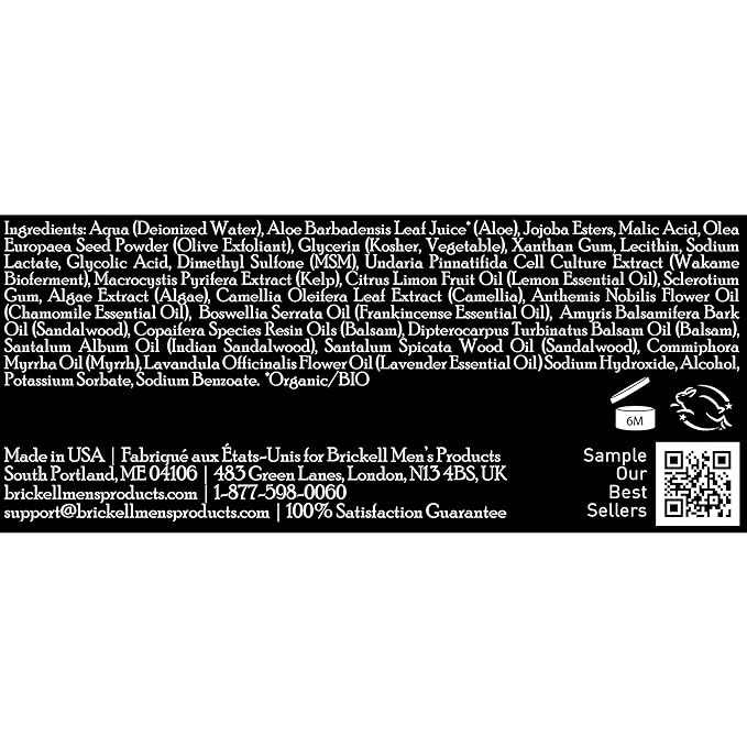 Brickell Men's Smooth Finish Glycolic Acid Peel For Men, Natural and Organic, Anti-Aging Peel for Wrinkles, 2 Ounce, Scented