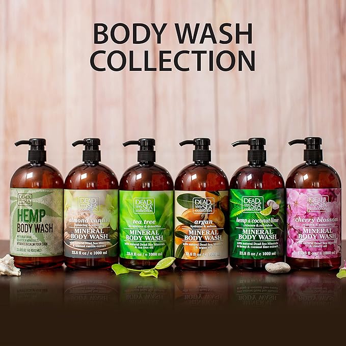 Dead Sea Collection Tea Tree Body Wash for Women and Men - with Pure Dead Sea Minerals and Tea Tree Oil - Cleanses and Moisturizes Skin - Pack of 2 (67.6 fl. oz)