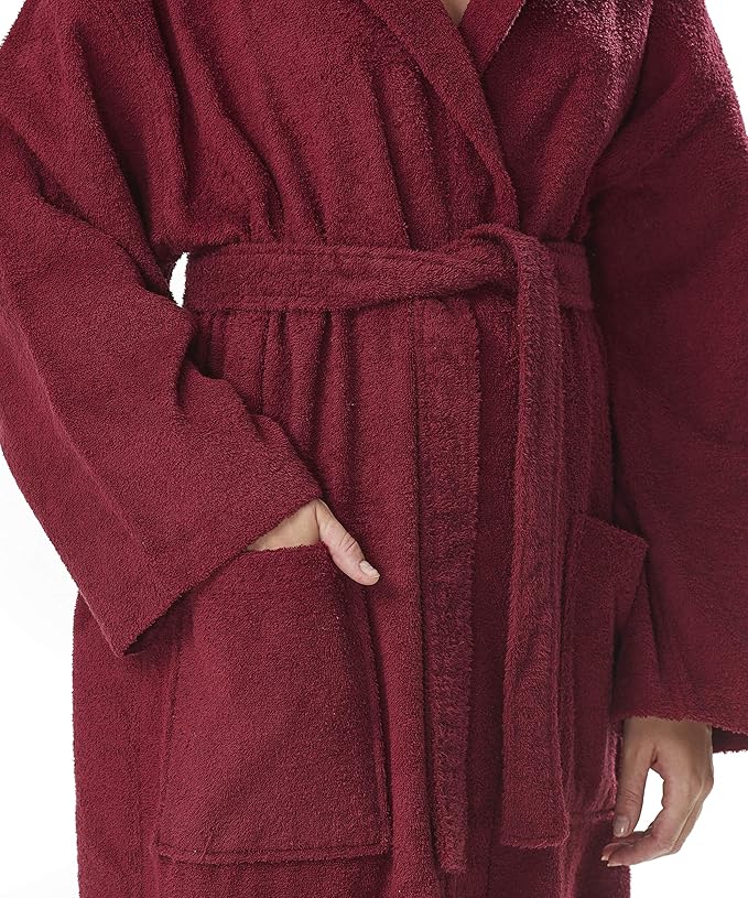 Arus Women's Hooded Classic Bathrobe Turkish Cotton Robe with Full Length Options