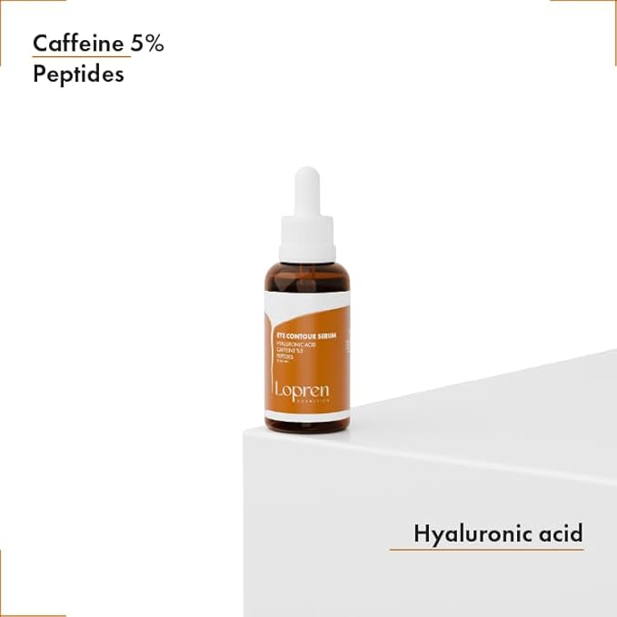 Caffeine Eye Serum for Dark Circles and Puffiness, Under Eye Treatment with Hyaluronic Acid, Peptides & Amino Acids, Fragrance-Free, Paraben-Free, Lightweight Formula, 1 Fl Oz