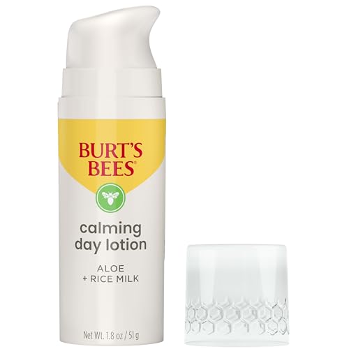 Burt's Bees Back To School Dorm Essentials, Calming Night Cream, With Aloe and Rice Milk, Face Moisturizer For Sensitive Skin, 98.8 Percent Natural Origin, 1.8 oz. Tub