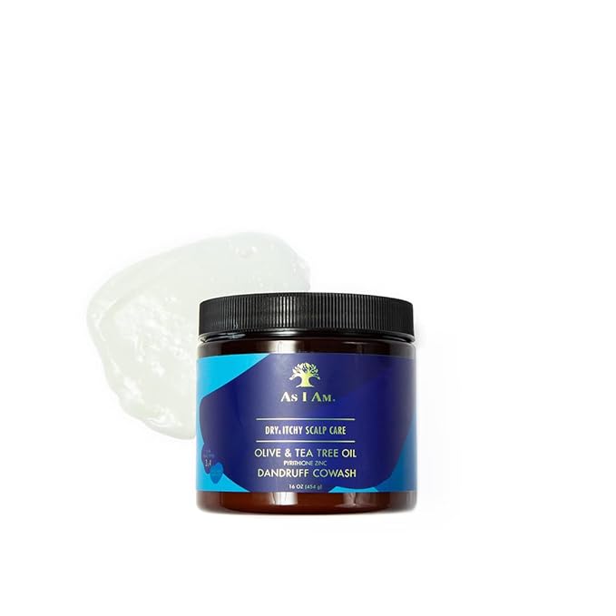 As I Am Dry & Itchy Scalp Care Cowash - 16 ounce - Enriched with Zinc Pyrithione, Olive Oil, and Tea Tree Oil - Fights Dandruff and Seborrheic Dermatitis