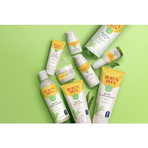 Burt's Bees Back To School Dorm Essentials, Calming Night Cream, With Aloe and Rice Milk, Face Moisturizer For Sensitive Skin, 98.8 Percent Natural Origin, 1.8 oz. Tub
