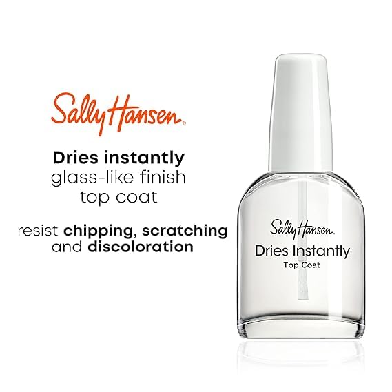 Sally Hansen Insta-Dri®, Dries Instantly Top Coat, Quick Dry, Long Lasting, Streak-Free Shine, Clear Nail Polish