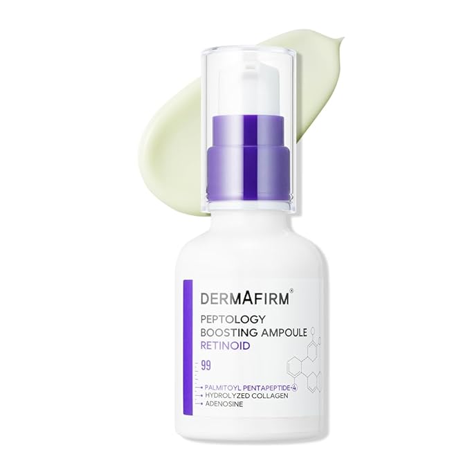 DERMAFIRM Peptology Retinoid Ampoule - GLASS SKIN with Peptides & Niacinamide - Anti Aging Face Serum for Pore Minimizer, Skin Texture Improvement & Wrinkle Reducer - Korean Skincare 30ml